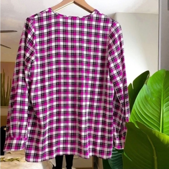 Joie Kariana Plaid Silk Buttons Down Silk Blouse Top Size Small - Picture 15 of 16